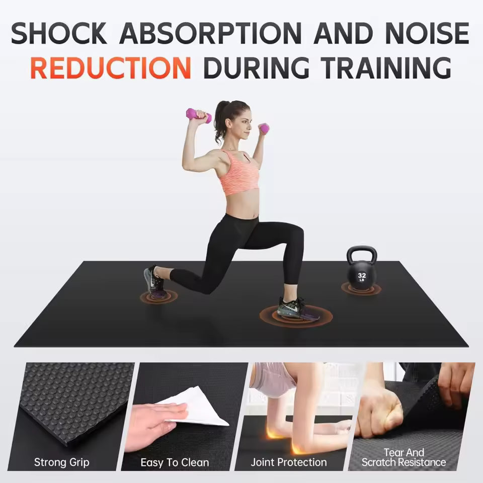Versatile Home Gym Mat – 6'x2' & 6'x4' for Fitness, Yoga & Workouts