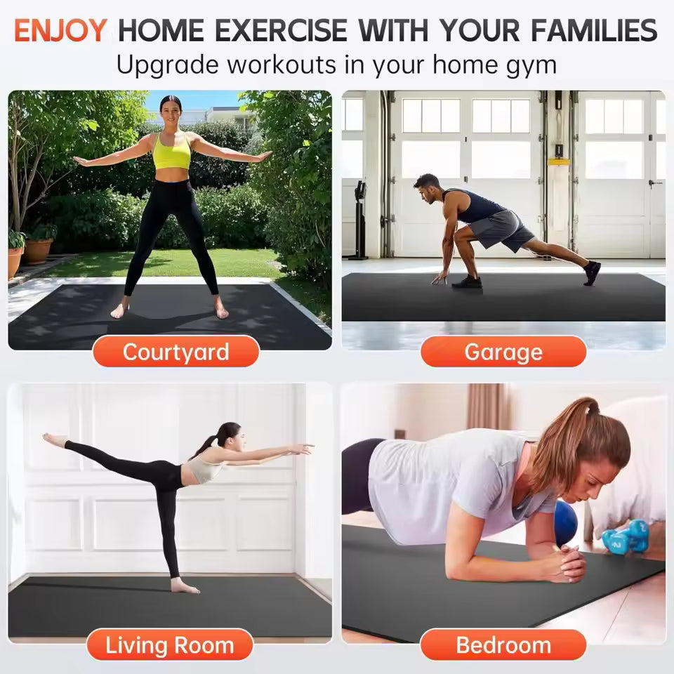 Versatile Home Gym Mat – 6'x2' & 6'x4' for Fitness, Yoga & Workouts